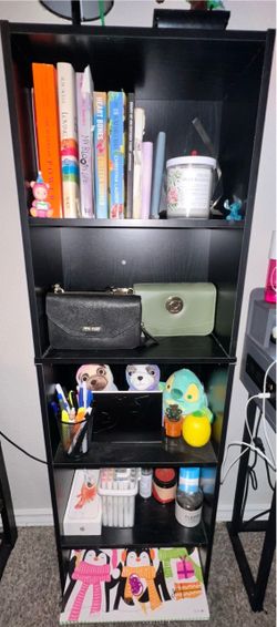 Black 5-Tier Bookshelf Storage Unit
