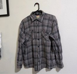 DICKIES CO MENS PLAID WESTERN BUTTON UP SHIRT SIZE L