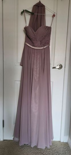 Mauve Chiffon Floor-Length Gown