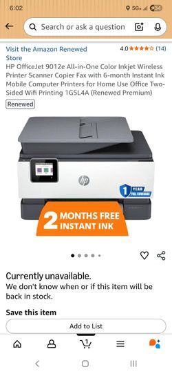 HP OfficeJet 9012e All in one Printer, Scanner, Copier, Fax. With WiFi