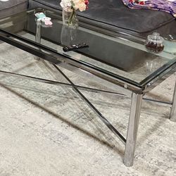 Glass Chrome Coffee Table 