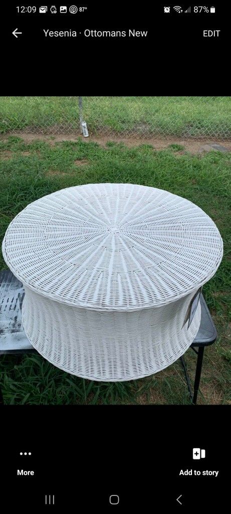 White Accent  Ottoman