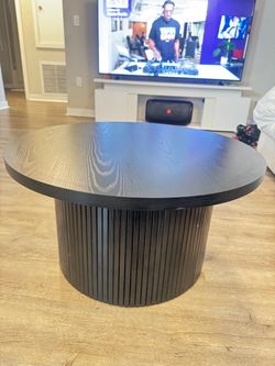 Fluted wood coffee table