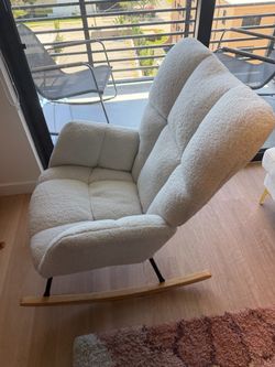 White Boucle Rocking Chair