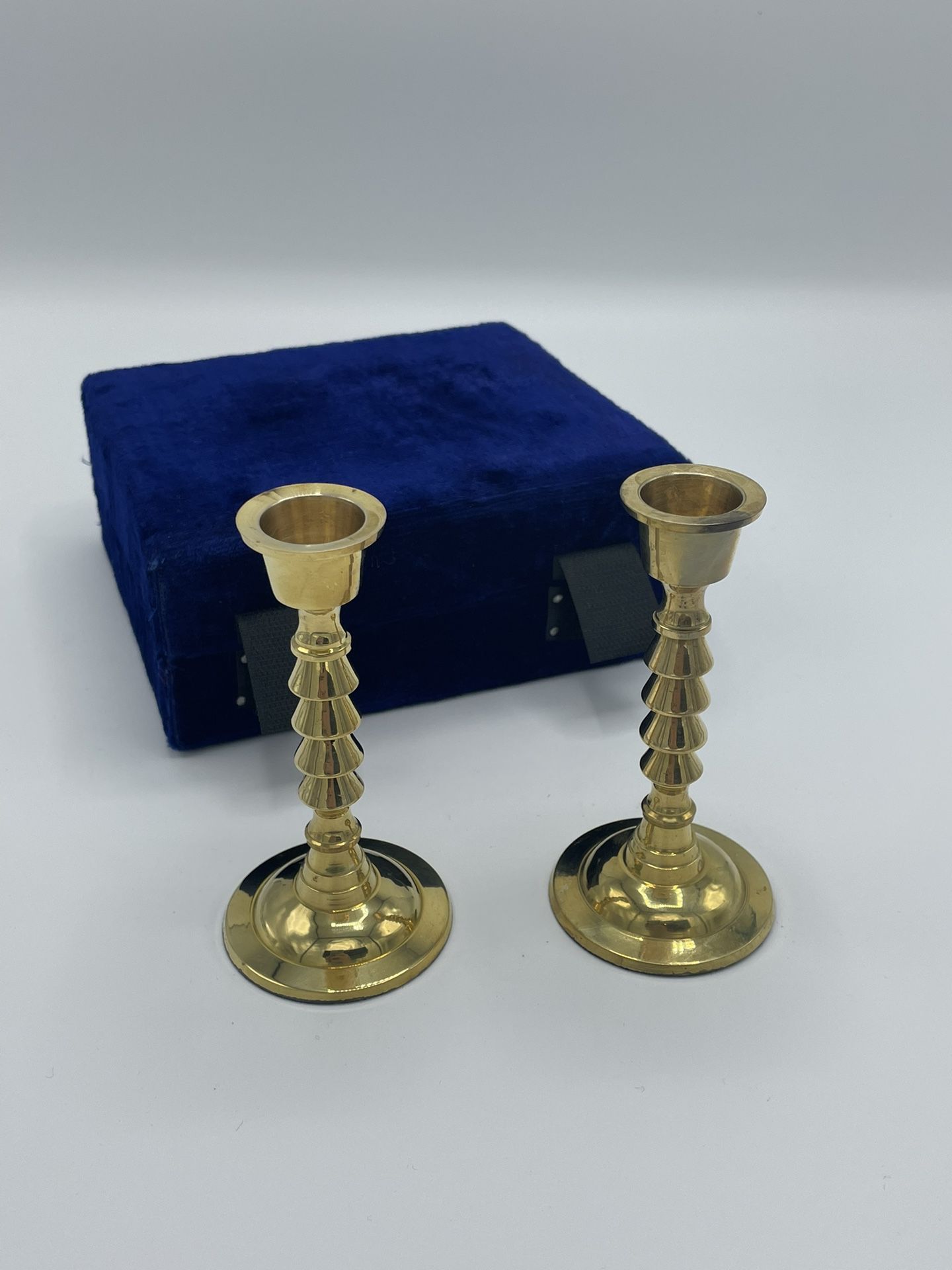 Pair Of Brass Candle Holders 
