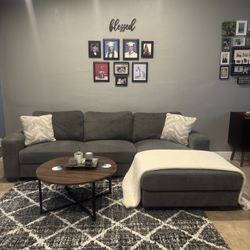 Grey Sectional Sofa with Chaise- FREE DELIVERY 