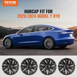 44#Wheel Rim Cover Hubcaps, 19 in, 2020-2024 Model Y Fully Fit Hubcap with Snap, Guard Tape & Valve Nozzle Hole, ABS & PC Hubcap with High Rigidity & 