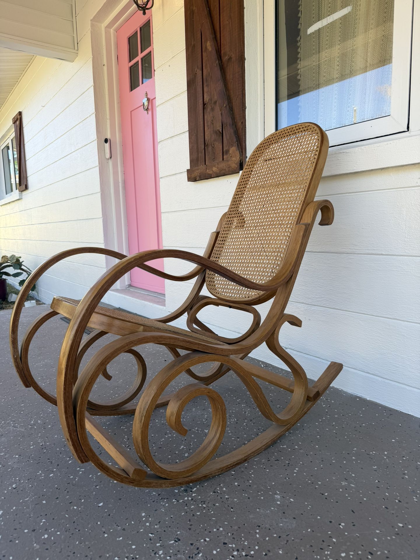 Mid Century Modern Rattan Rocking Chair