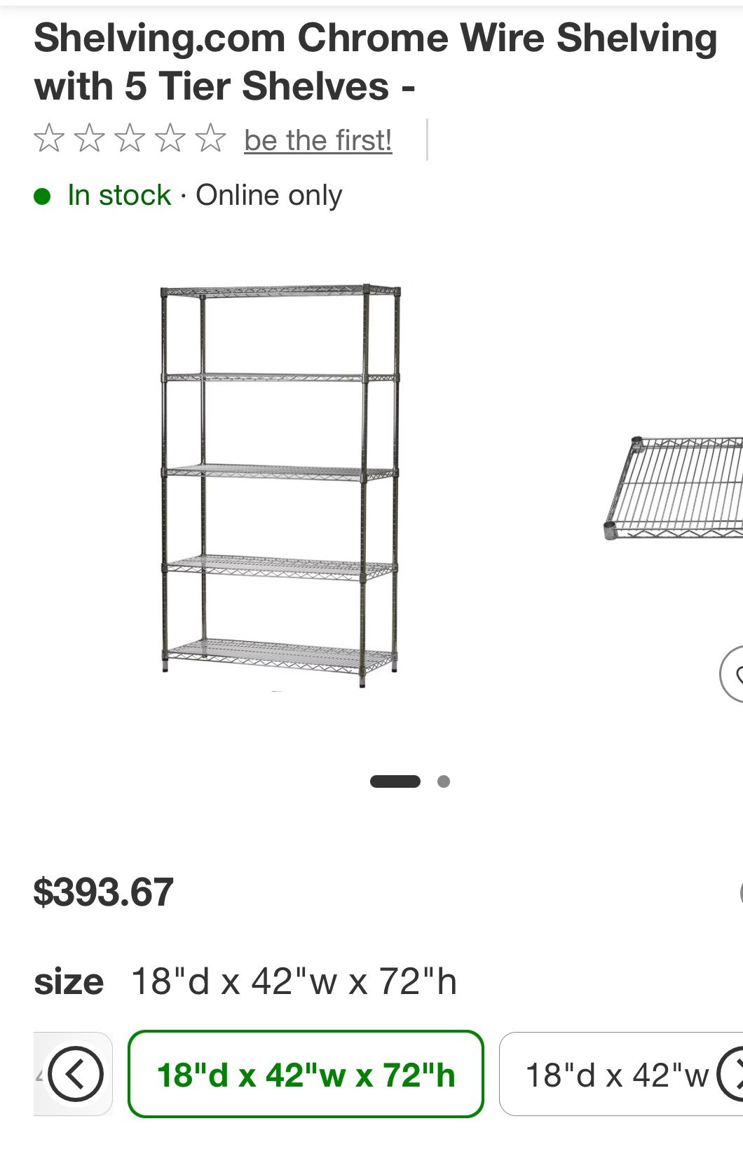 Chrome Wire Shelving - 5 Tier