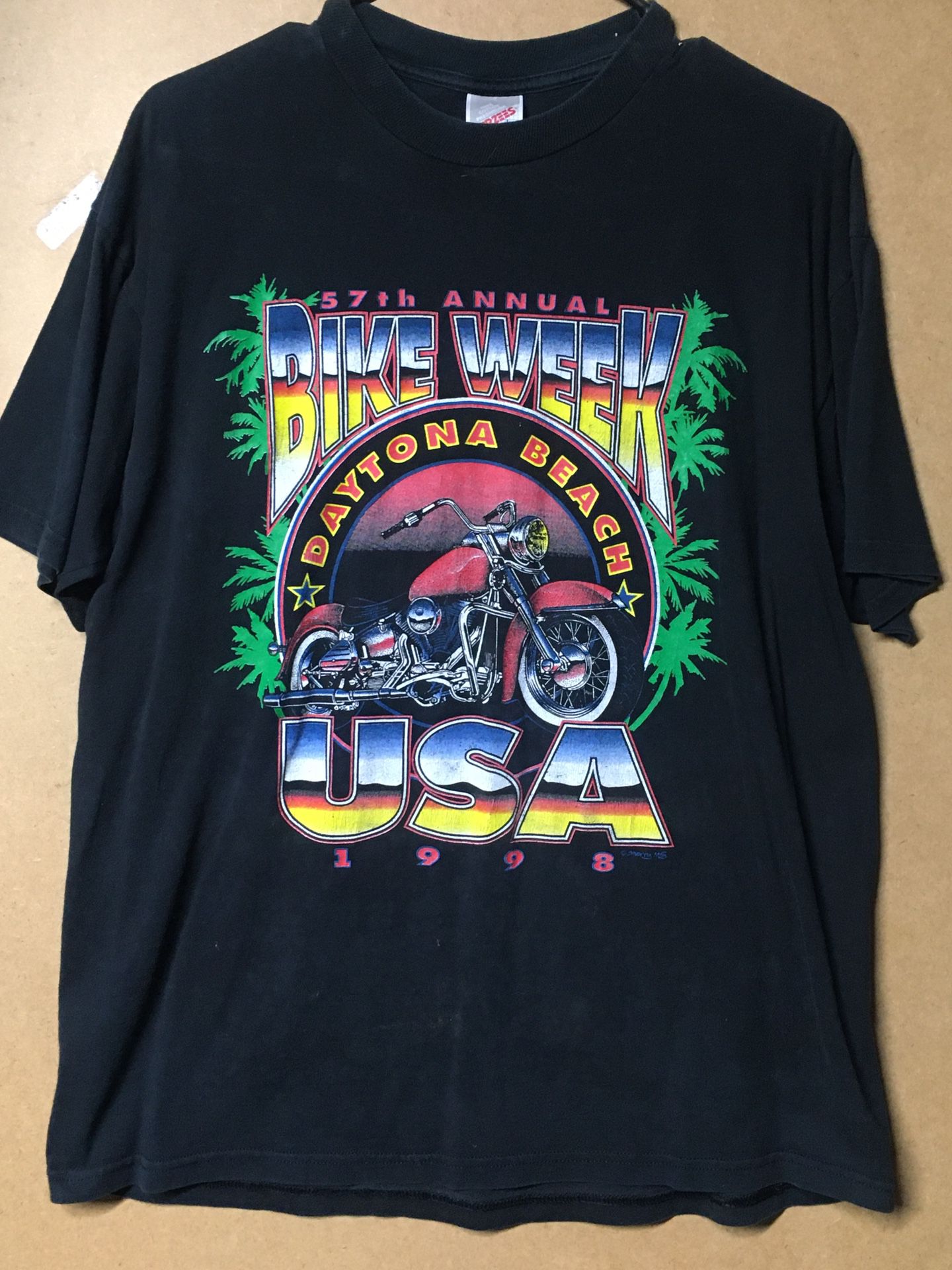 57th Annual Bike Week Black Large T-Shirt