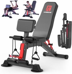 Adjustable Weight Bench - Utility workout Benches for Exercise, Free Installation Design for Portable Fitness Strength Training Equipment at Home Gym