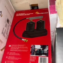 Mr Heater Dual Canister Set Up With Fuel Regulator