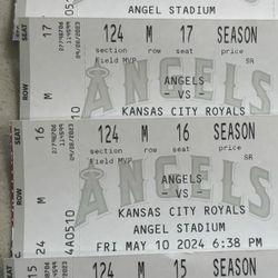 4 Angels Tickets + Parking Angels Vs Kansas City Royals 