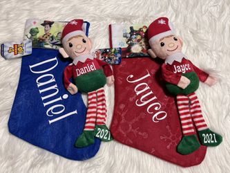 Personalized Christmas Elves and Stockings