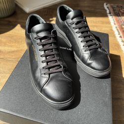 Saint Laurent Andy Lace-Up Sneakers in black Leather