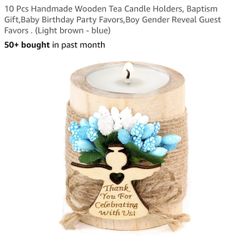 10 Pcs Handmade Wooden Tea Candle Holders NEW 