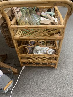 Antique Rattan Cart