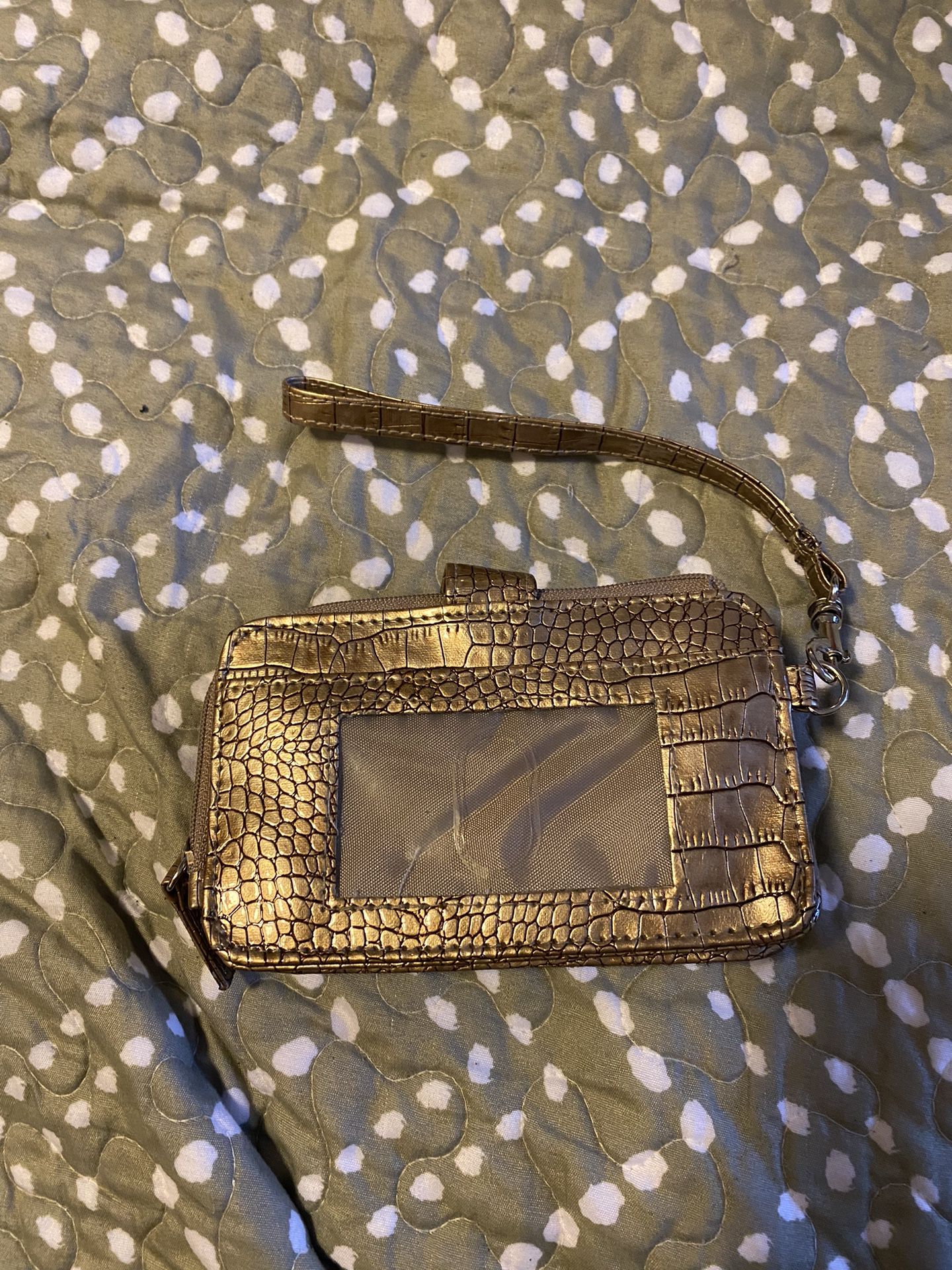 Small Gold Wristlet / Wallet 