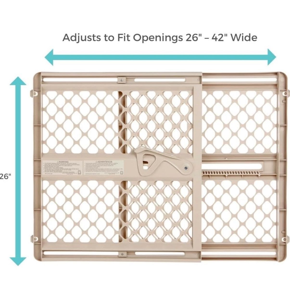 Toddleroo by North States Supergate Ergo Child Gate, Baby Gate for Stairs and Doorways. Includes Wall Cups. Pressure or Hardware Mount. Made in USA. (