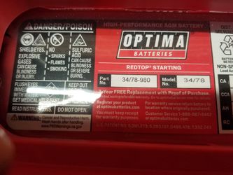 Brand new optima batteries
