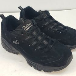 Skechers Women's D'lites 11949W Black Athletic Shoes Sneaker Size 10 Wide 