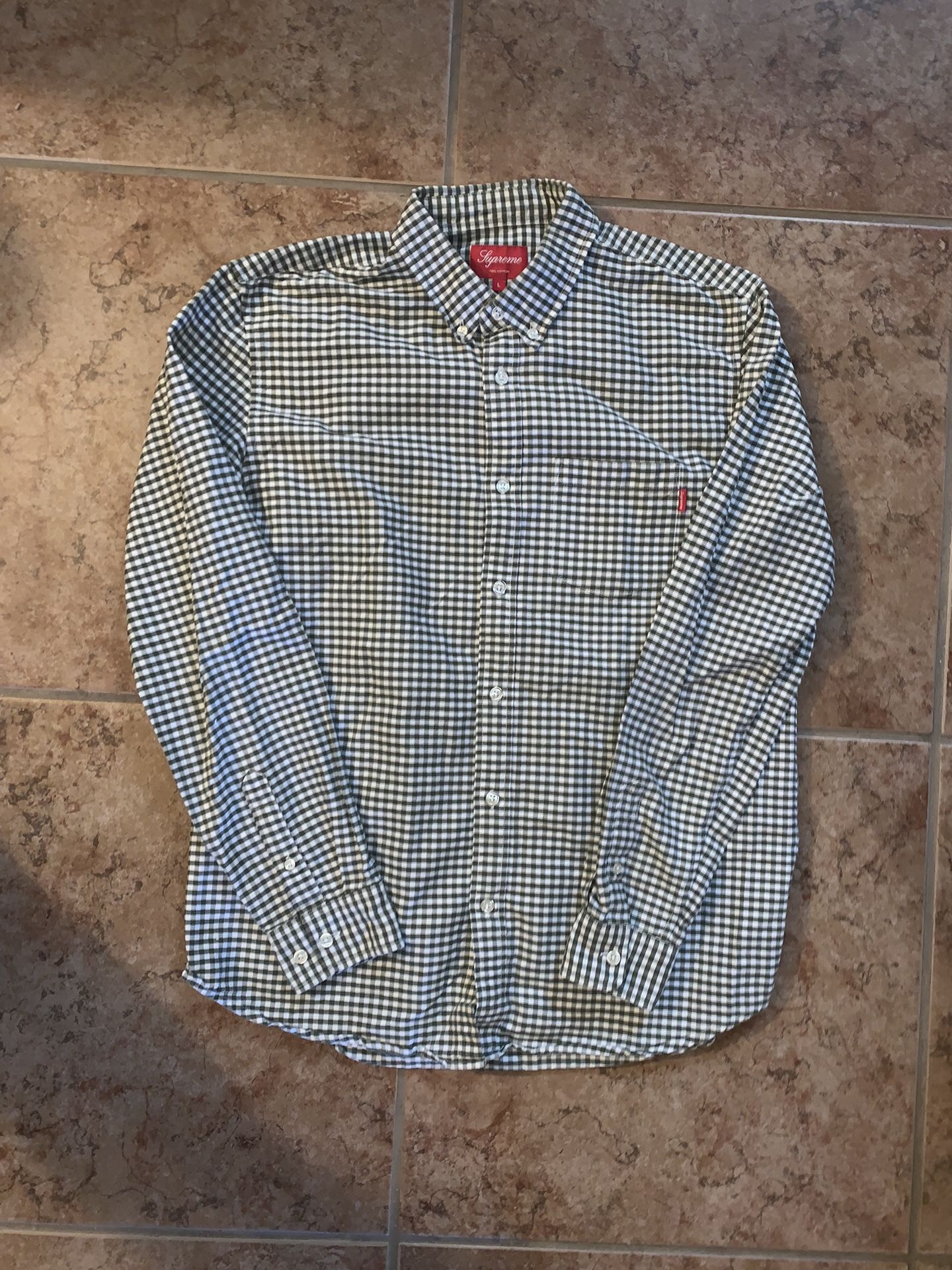 supreme gingham oxford button up Large