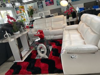 Beautiful White Sofa And Loveseat 4Manuel Recliner On Sale Now For $1099 Last One