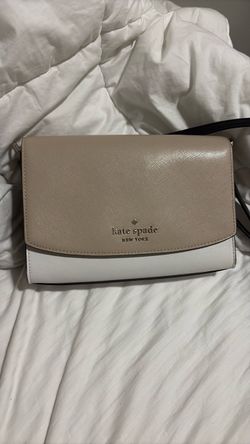 Kate Spade White Saffiano Leather Crossbody Bag
