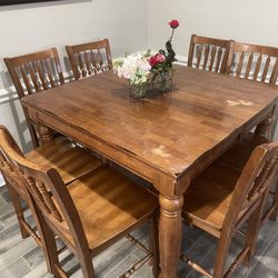 Very Heavy Sturdy Convertible  Dinning Table And Chairs 