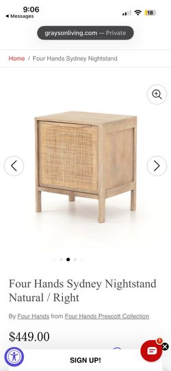 Brand new four hands MCM style nightstand