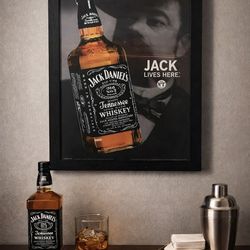👉 “Jack Daniel’s Wall Art – Bar / Man Cave Decor – Framed Sign”