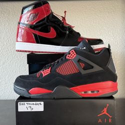 JORDAN 4 Red Thunder And patent bred 1