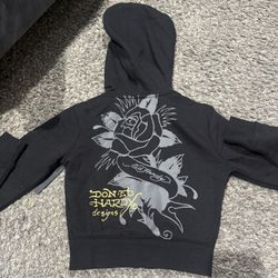 Ed Hardy Swallow, Bird Zip Front Hoodie, black Xs