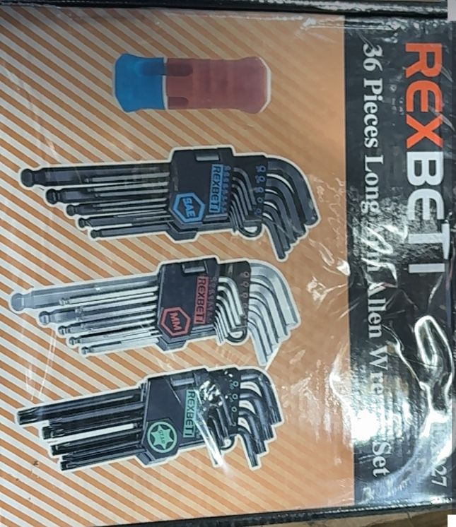 This is a REXBETI 36 Pieces Long Arm Hex Key Allen Wrench Set. 