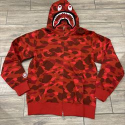 Bape Hoodie Red - Sizes L, XL, XXL