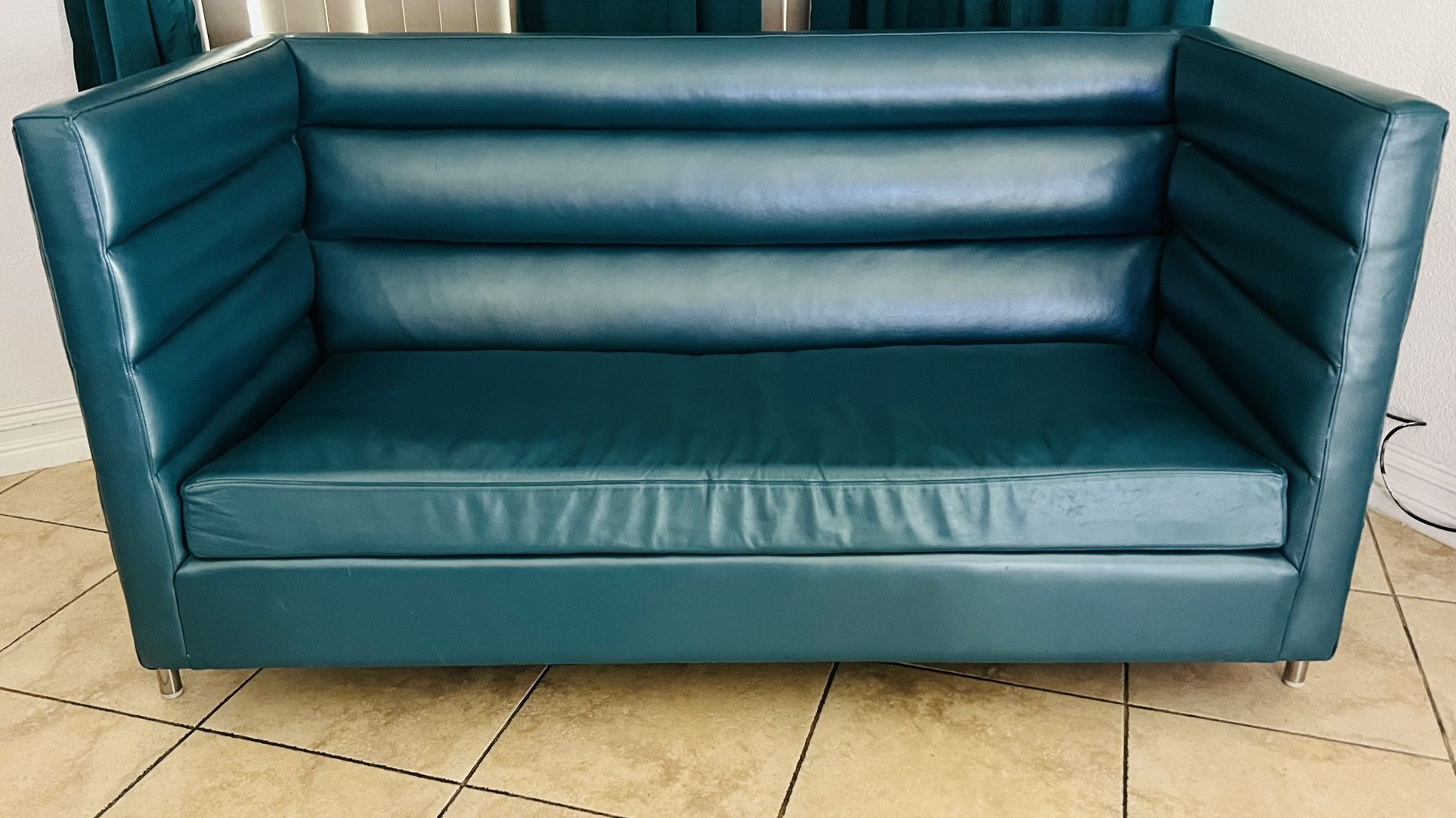 Aqua Blue Retro Sofa