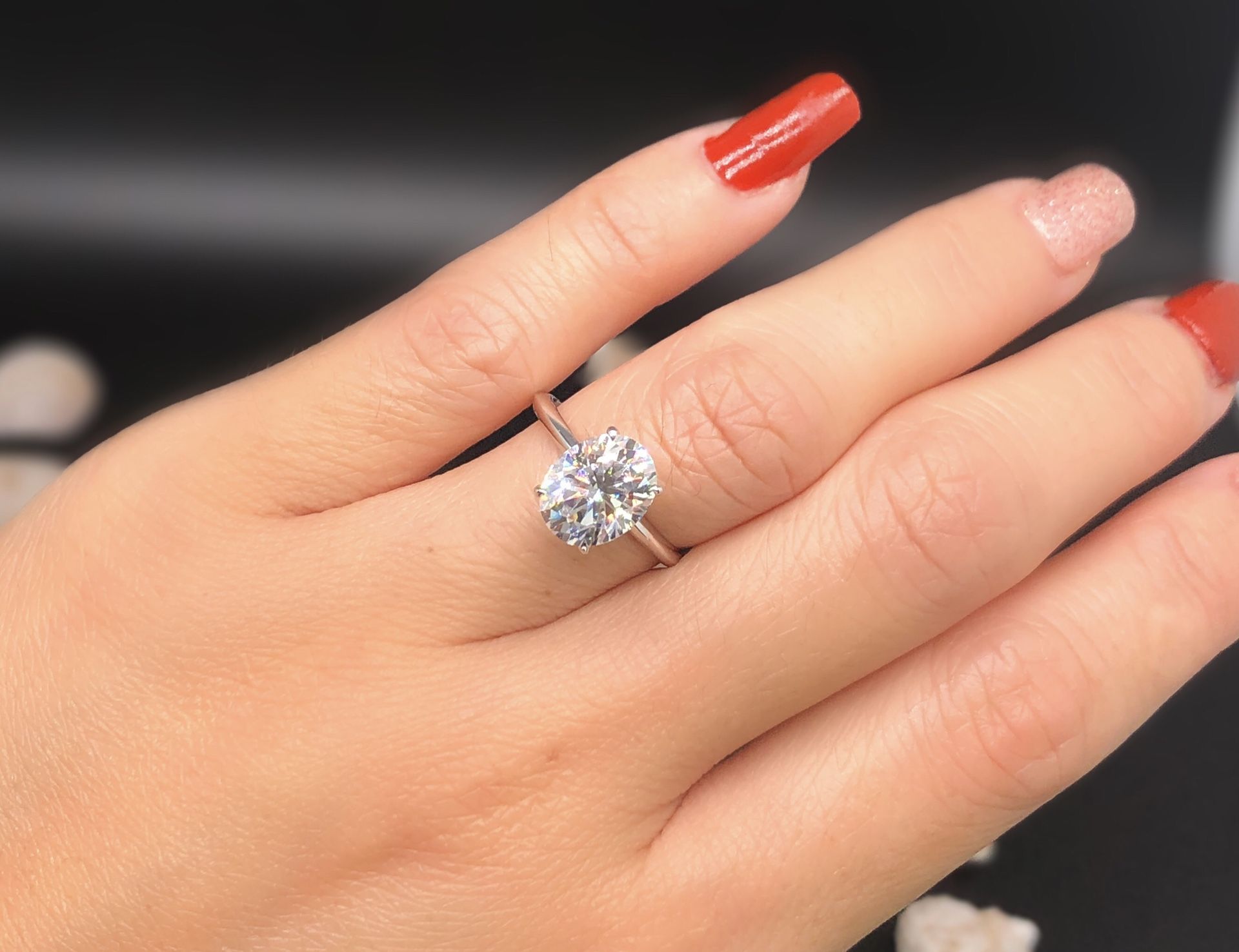 14k 3ct Oval Shape Moissanite Ring With Certificate
