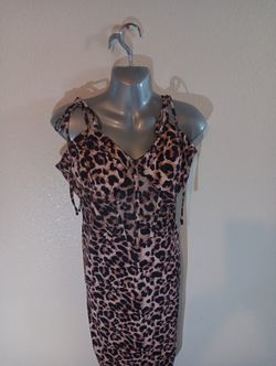 Leopard Print Corset Mesh Dress