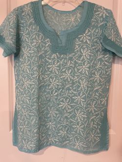 Brand New-Shirt With Full White Embroidery