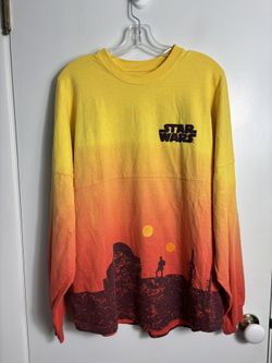 Disney Star Wars Tatooine Spirit Jersey Unisex Wrap Around Graphic Yellow SZ M