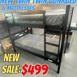 NEW TWIN TWIN BUNKBED & MATTRESSES