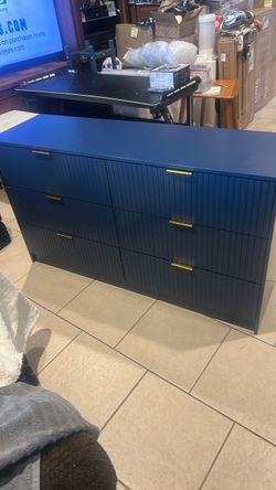 Dresser 6 drawer blue.  New