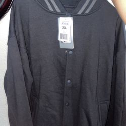 black pro club baseball fleece jacket