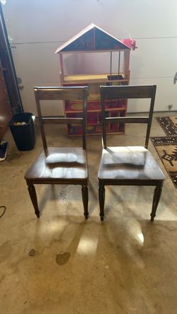 2 oak chairs