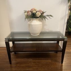 Wood Glass Blend Console Table