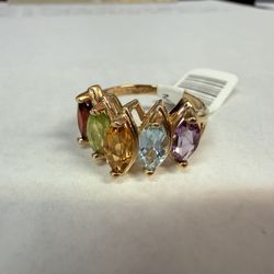 14K Gold & Multi Gemstone Ring