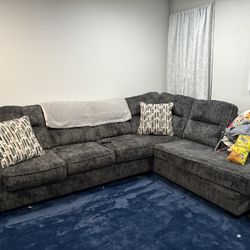 L Sectional Gray Couch