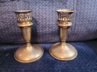 Vintage Sterling Weighted Candlestick holders