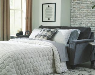 SOFA BED- QUEEN SLEEPER - SMOKE - [NEW] [EASY CARE FABRIC]