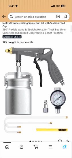 InoKraft Undercoating Spray Gun Kit with Suction Feed Cup & Wands